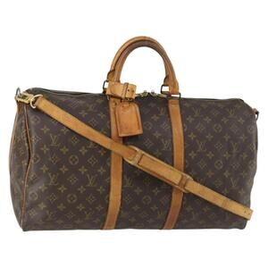LOUIS VUITTON Monogram Keepall Bandouliere 50 Boston Bag M41416 LV Auth 155994